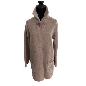 Aida Made in Italy wool belted coat size L taupe